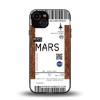 mars boarding pass ticket back phone cover | glass case for iphone 13