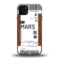 mars boarding pass ticket back phone cover | glass case for iphone 14 plus