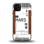 mars boarding pass ticket back phone cover | glass case for iphone 14 plus