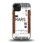 mars boarding pass ticket back phone cover | glass case for iphone 15