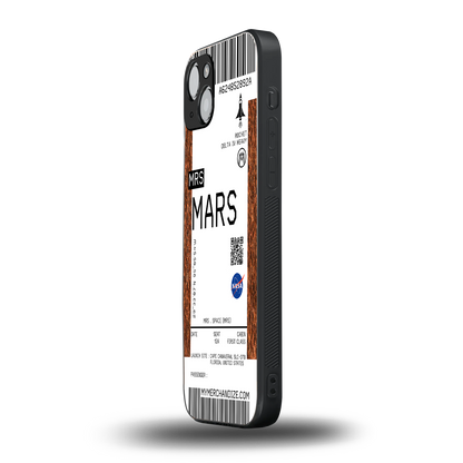 mars boarding pass ticket back phone cover | glass case for iphone 15