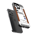 mars boarding pass ticket back phone cover | glass case for iphone 16 pro max