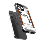 mars boarding pass ticket back phone cover | glass case for iphone 16 pro