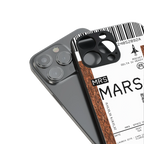 mars boarding pass ticket back phone cover | glass case for iphone 16 pro