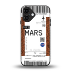 mars boarding pass ticket back phone cover | glass case for iphone 16