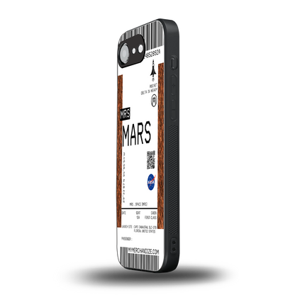 mars boarding pass ticket back phone cover | glass case for iphone 16e