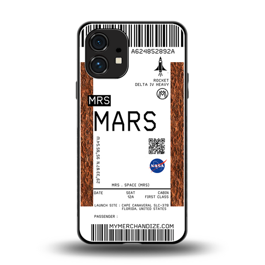 mars boarding pass ticket back phone cover | glass case for nothing phone 1