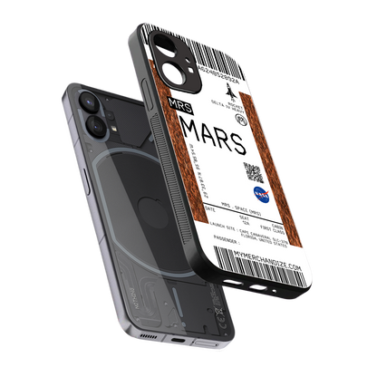 mars boarding pass ticket back phone cover | glass case for nothing phone 1