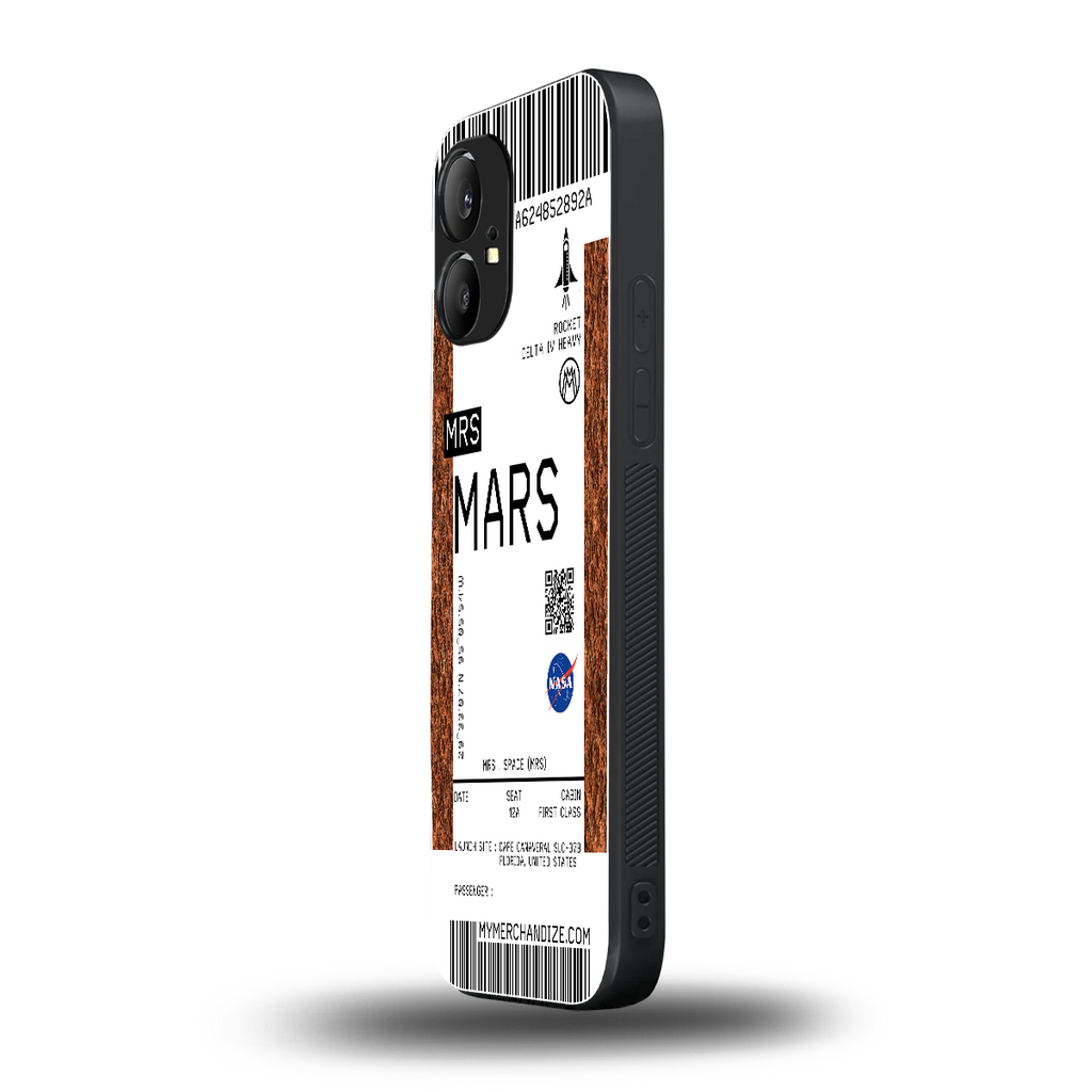 mars boarding pass ticket back phone cover | glass case for nothing phone 1