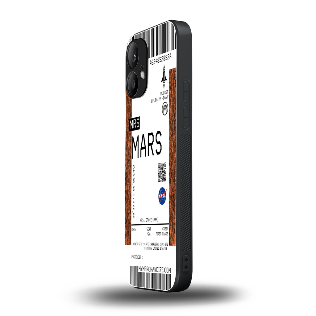 mars boarding pass ticket back phone cover | glass case for nothing phone 2