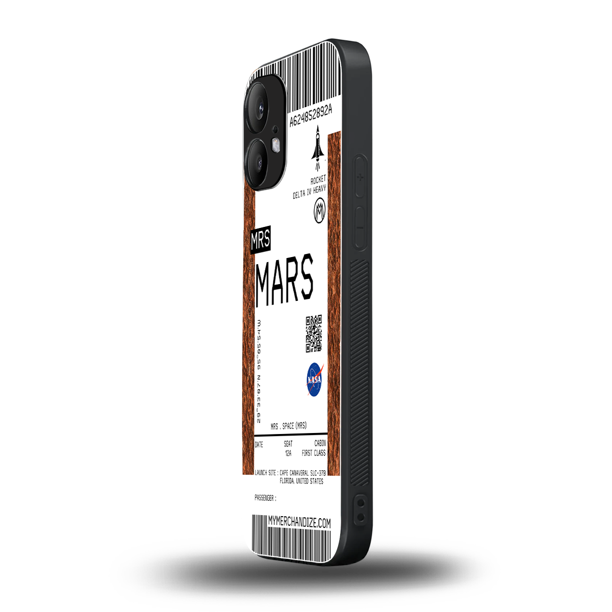 mars boarding pass ticket back phone cover | glass case for nothing phone 2