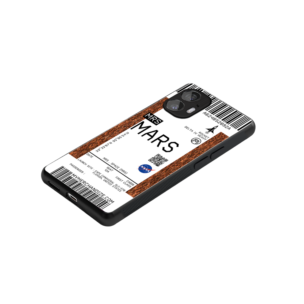mars boarding pass ticket back phone cover | glass case for nothing phone 2