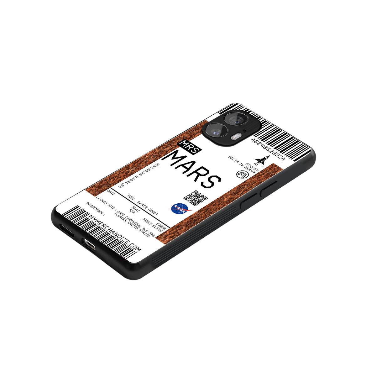 mars boarding pass ticket back phone cover | glass case for nothing phone 2