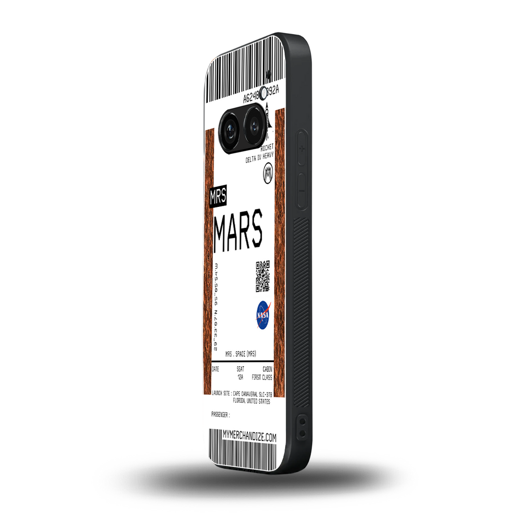 mars boarding pass ticket back phone cover | glass case for nothing phone 2a