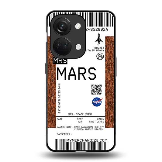 mars boarding pass ticket back phone cover | glass case for oneplus nord 3