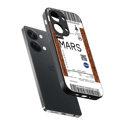 mars boarding pass ticket back phone cover | glass case for oneplus nord 3