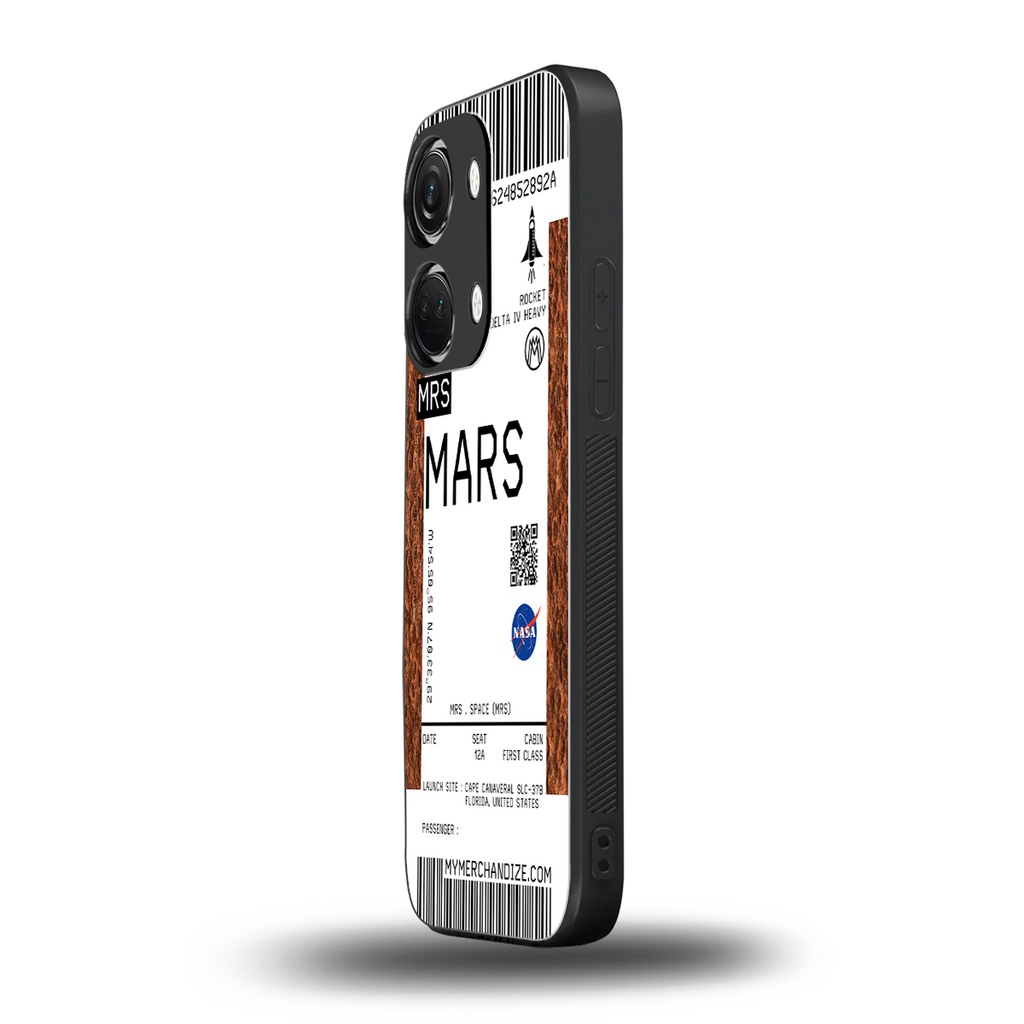 mars boarding pass ticket back phone cover | glass case for oneplus nord 3