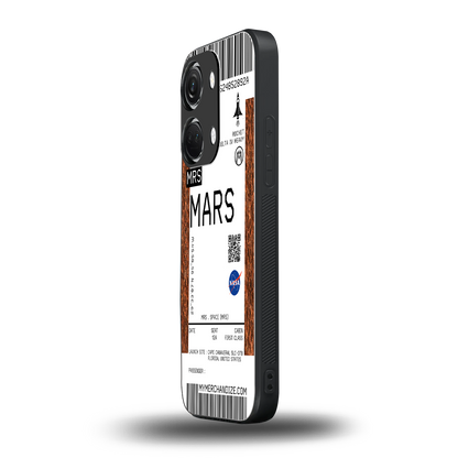 mars boarding pass ticket back phone cover | glass case for oneplus nord 3
