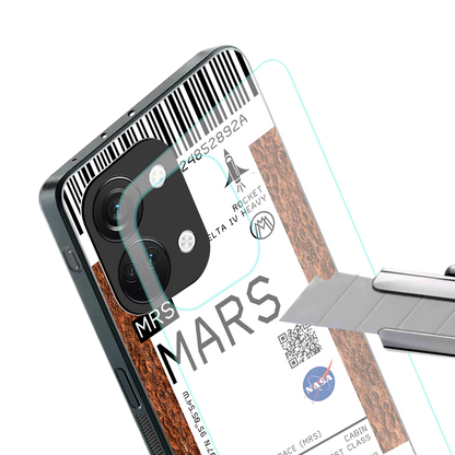 mars boarding pass ticket back phone cover | glass case for oneplus nord 3
