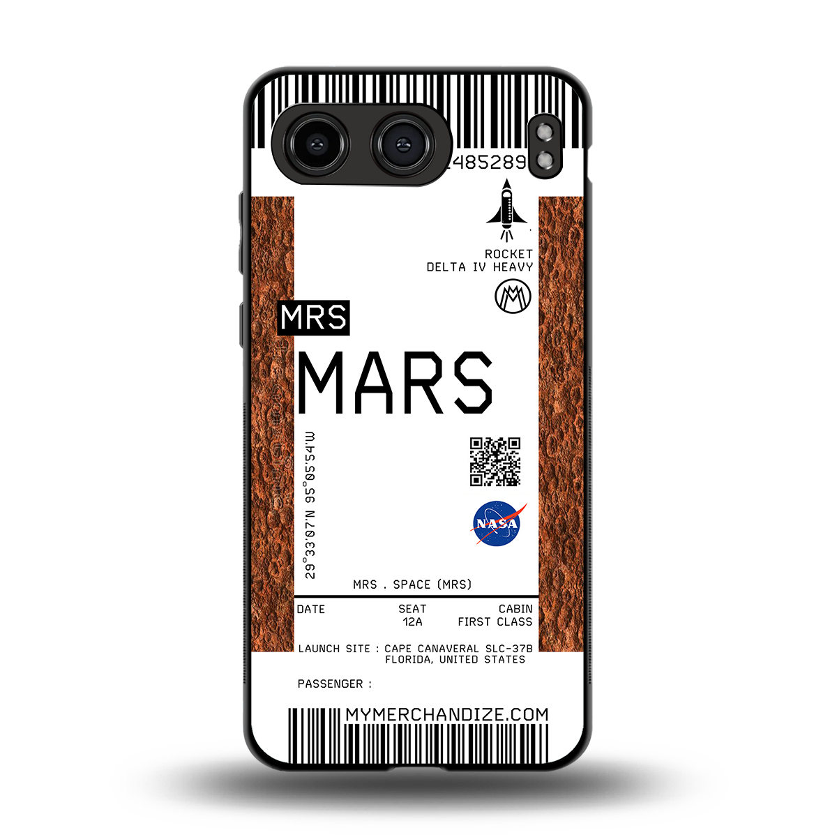 mars boarding pass ticket back phone cover | glass case for oneplus nord 4