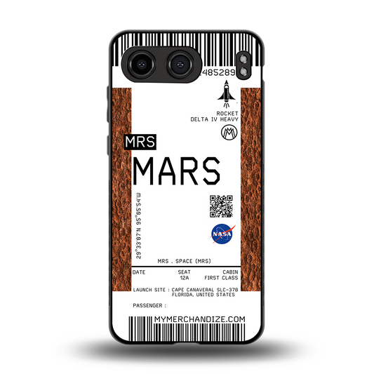 mars boarding pass ticket back phone cover | glass case for oneplus nord 4