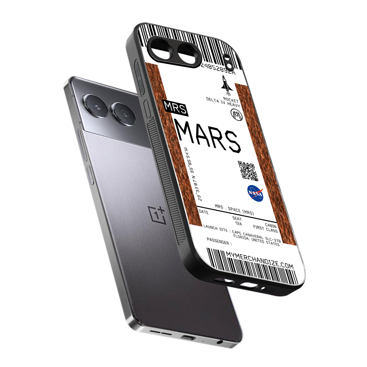 mars boarding pass ticket back phone cover | glass case for oneplus nord 4