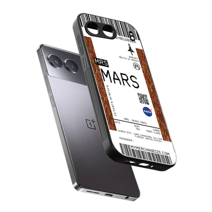 mars boarding pass ticket back phone cover | glass case for oneplus nord 4