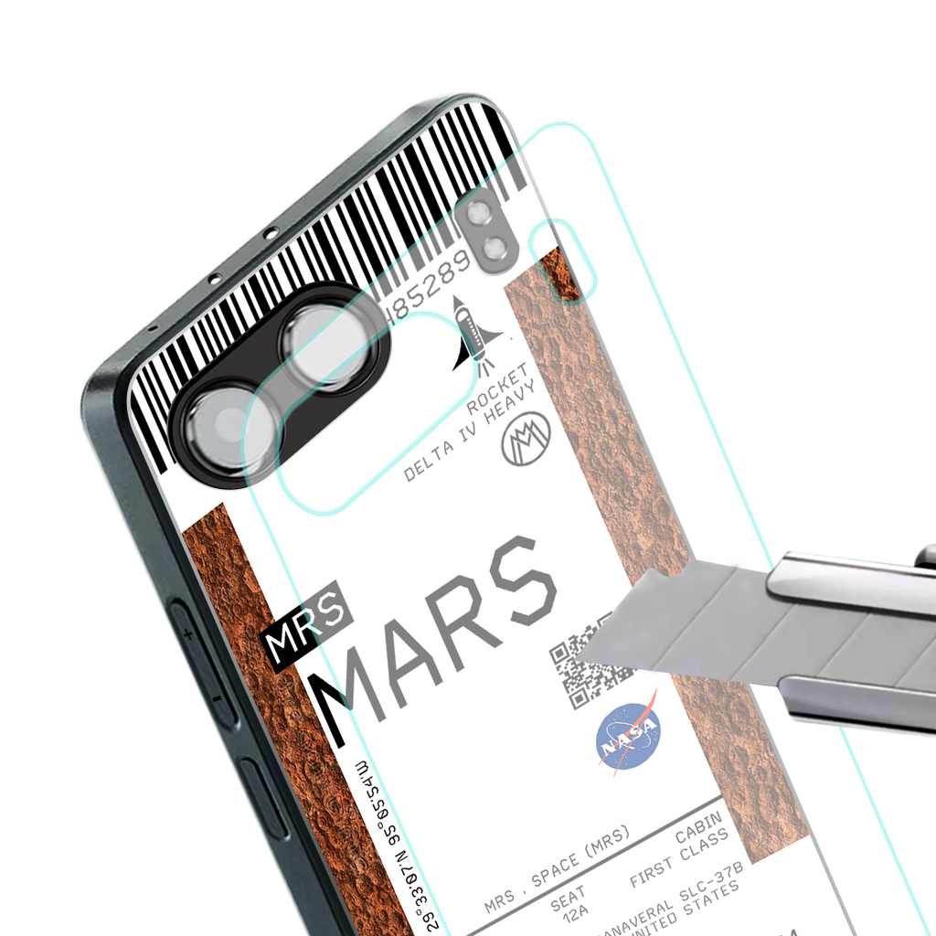 mars boarding pass ticket back phone cover | glass case for oneplus nord 4