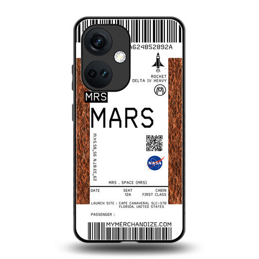 mars boarding pass ticket back phone cover | glass case for oneplus nord ce 3