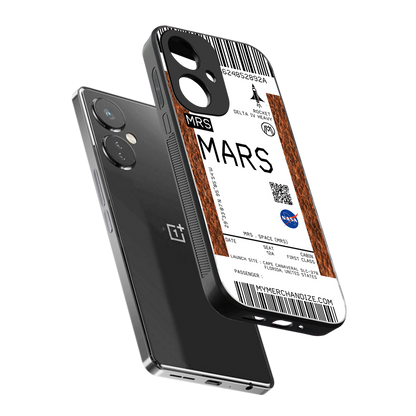 mars boarding pass ticket back phone cover | glass case for oneplus nord ce 3