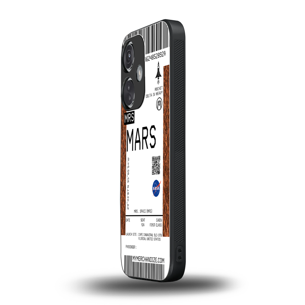 mars boarding pass ticket back phone cover | glass case for oneplus nord ce 3