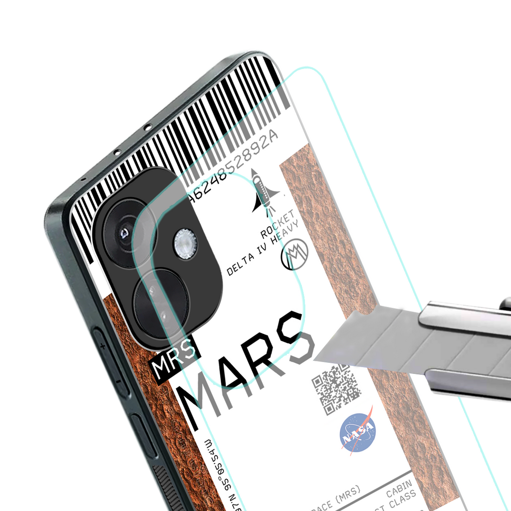 mars boarding pass ticket back phone cover | glass case for oneplus nord ce 3