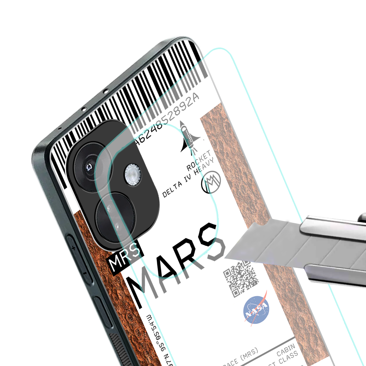 mars boarding pass ticket back phone cover | glass case for oneplus nord ce 3