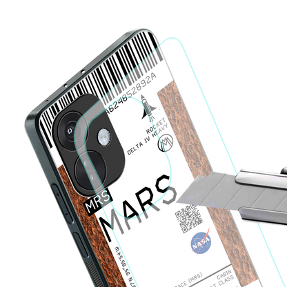 mars boarding pass ticket back phone cover | glass case for oneplus nord ce 3