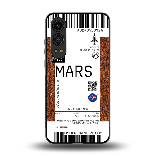 mars boarding pass ticket back phone cover | glass case for oneplus nord ce 4 lite