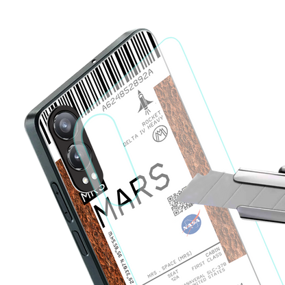 mars boarding pass ticket back phone cover | glass case for oneplus nord ce 4 lite