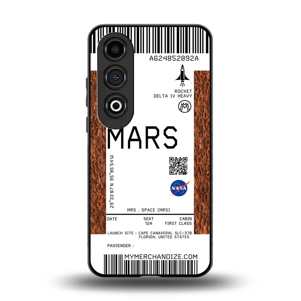 mars boarding pass ticket back phone cover | glass case for oneplus nord ce 4