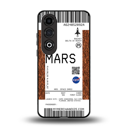 mars boarding pass ticket back phone cover | glass case for oneplus nord ce 4