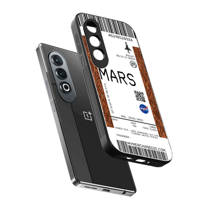 mars boarding pass ticket back phone cover | glass case for oneplus nord ce 4