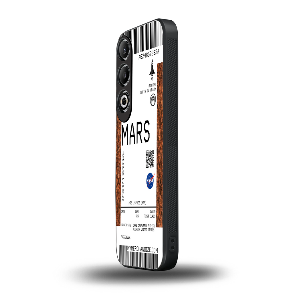 mars boarding pass ticket back phone cover | glass case for oneplus nord ce 4