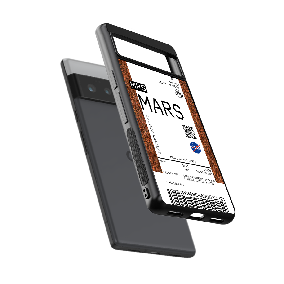 mars boarding pass ticket back phone cover | glass case for google pixel 6 pro