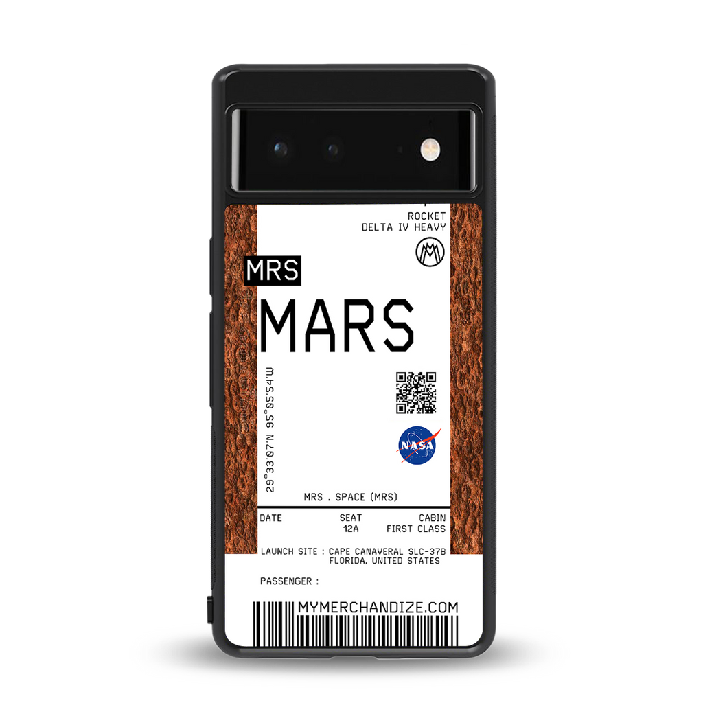 mars boarding pass ticket back phone cover | glass case for Google Pixel 6A