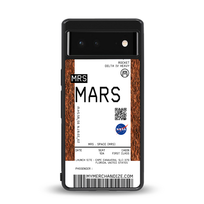 mars boarding pass ticket back phone cover | glass case for Google Pixel 6A