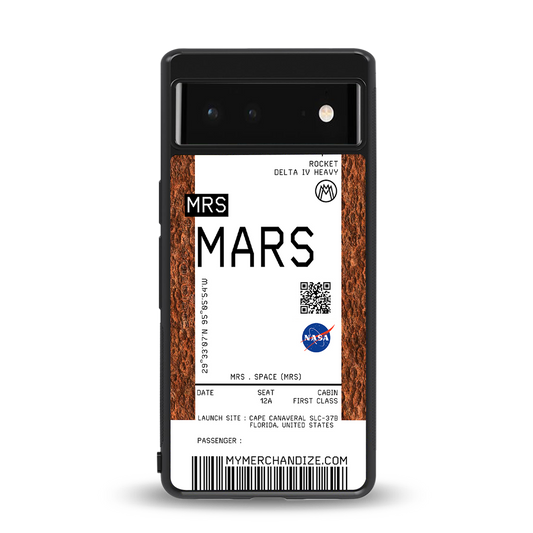 mars boarding pass ticket back phone cover | glass case for Google Pixel 6A