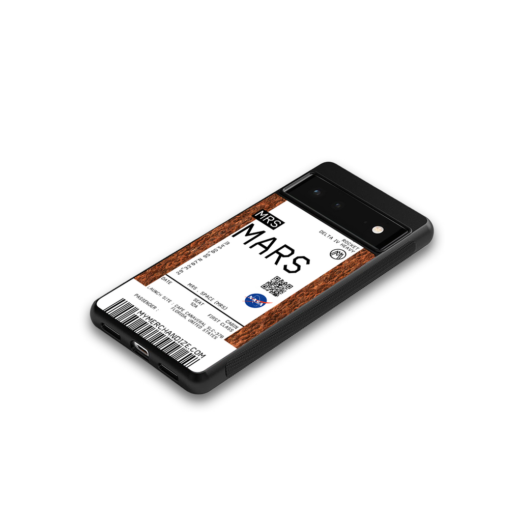 mars boarding pass ticket back phone cover | glass case for google pixel 6