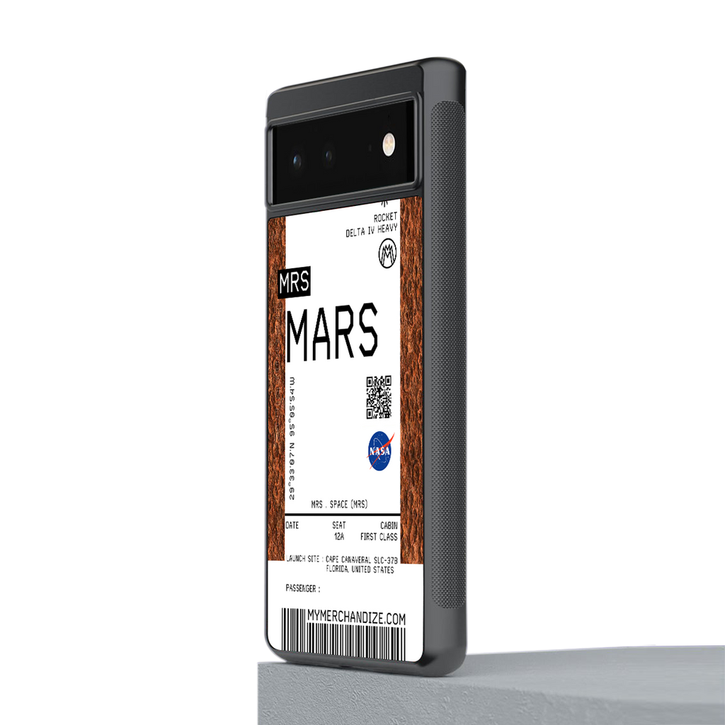 mars boarding pass ticket back phone cover | glass case for google pixel 6