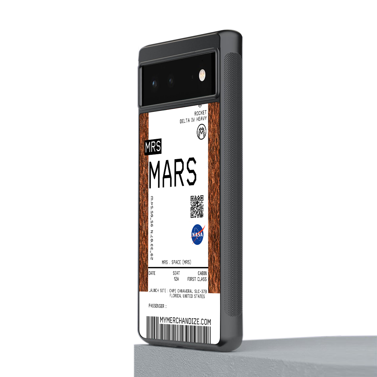 mars boarding pass ticket back phone cover | glass case for google pixel 6