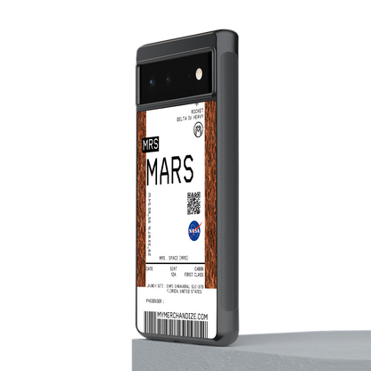 mars boarding pass ticket back phone cover | glass case for Google Pixel 6A