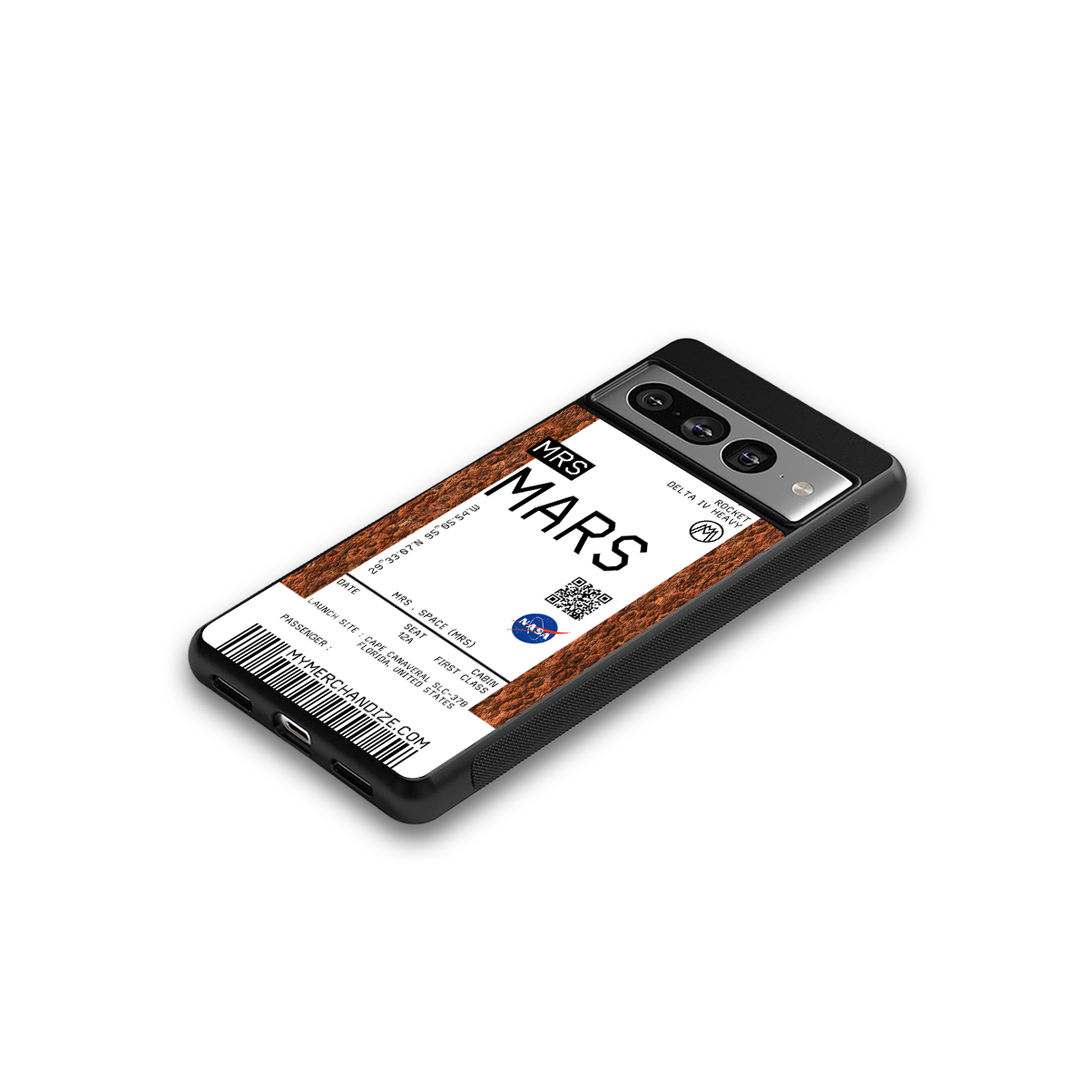 mars boarding pass ticket back phone cover | glass case for google pixel 7 pro
