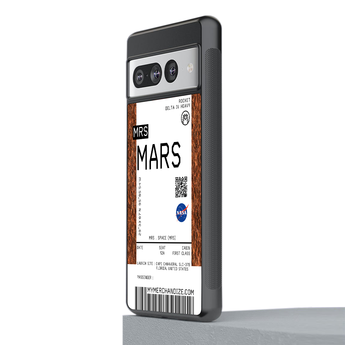 mars boarding pass ticket back phone cover | glass case for google pixel 7 pro